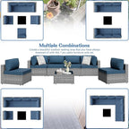 Shintenchi 7 Pieces Outdoor Patio Furniture Sets, Patio Sectional Sofa Couch - Image 2