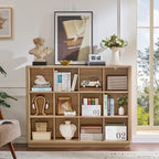 Joaxswe 12 Cube Storage Organizer, Wood Floor Standing 3-Tier Cubby Bookcase - Image 6