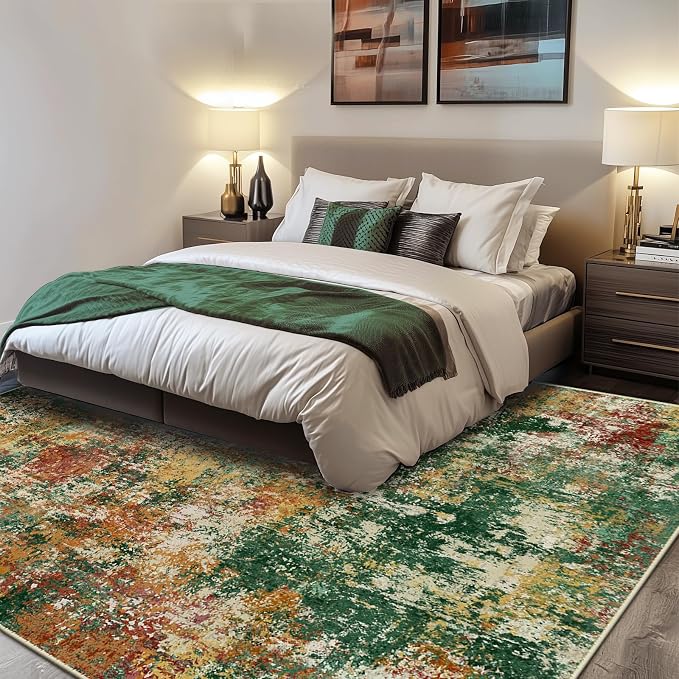 RELEANY Washable Area Rugs 5'x7' Non-Slip Modern Abstract Soft - Image 2