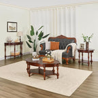 LEEMTORIG Oval Round End Table, 2-Tier Cherry Wood End Table Solid Wood Side - Image 6