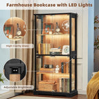 LELELINKY Farmhouse Display Cabinet Set of 2 - Image 8