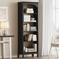 Arched Bookshelf with 5 Tier Open Shelves, Study and Living Room, Modern Black by JMHDYG