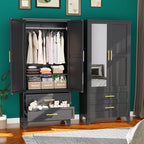 erosoei Metal Armoire Wardrobe Closet, 71 "Metal Clothing Storage Cabinet by erosoei