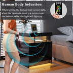 HNEBC Auto LED Nightstand with Wireless Charging Station & USB Ports, High - Image 6