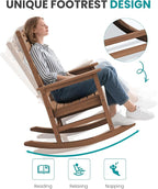 SERWALL Outdoor Rocking Chair, Oversized Rocking Chair - Image 7