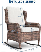 Patio Rocking Chair for Outdoor, Rattan Wicker Chair - Image 2