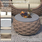 TWT Outdoor Patio Furniture Set-5 Pieces Aluminum Sectional Sofa, Metal Patio - Image 3