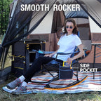 Portal Folding Camping Rocking Chair Portable Outdoor Rocker High Back Cup - Image 3