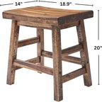 Alaterre Furniture Durango Set of 2 Industrial 20-Inch Wood Dining Stools – - Image 3