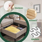 79" Convertible Sectional Sofa Set, Modern Linen Small L Shaped Couch - Image 7