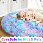 Amdrebio Purple Rainbow Round Rug 6Ft - Image 2