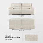 Lexicon Power Double Reclining Sofa, Textured Microfiber Wall Hugger Recliner - Image 5