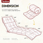 Outdoor Chaise Lounge Chair Cushion Set of 4, Waterproof 74.4 x 22 x 4.7 Inches - Image 2