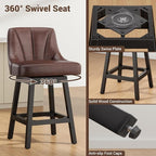 YaFiti Swivel Bar Stools Set of 4, 26 Inch Counter Height Bar Stools - Image 4