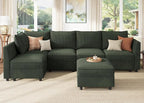 HONBAY Modular Sectional Sleeper Sofa Green Couch L Shaped Sectional Sofa - Image 3