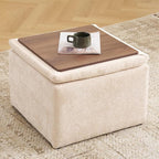 Cube Storage Ottoman, Chenille Ottoman Foot Stools, Ottoman Footstool by Rhevoy
