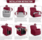 TAOCOCO Recliner Cover 4-Pieces, Recliner Stretch Sofa Slipcover, Recliner - Image 6