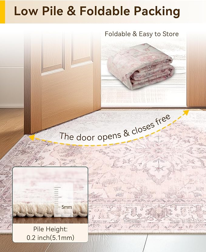 RELEANY Area Rugs 2'x8' Runner Rug Non Slip Washable - Image 4