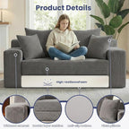 3-in-1 Convertible Sofa Bed, Boneless Loveseat Sleeper & Folding Couch Bed - Image 4