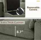 HAOMARKETS Corduroy Sofa Set, Upholstered Armchair, and 3-Seater Couch - Image 6