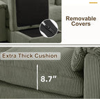 HAOMARKETS Corduroy Sofa Set, Upholstered Armchair and 3-Seater Couch - Image 6