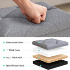 43W Folding Ottoman with Storage Bench, 30W Storage Ottoman Bench, 15W Inches - Image 4