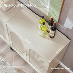 IFBUY Modern Sideboard Buffet Cabinet, 92.63" W Fluted Arched Buffet Cabinet - Image 6