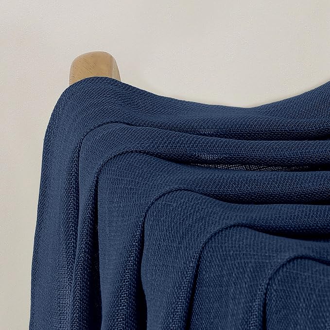 Chyhomenyc Navy Blue Semi Sheer Curtains 54 Inch Length - Image 9