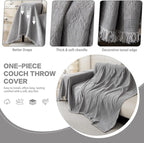 DREAMINGO Modern Chenille Couch Cover Blanket Washable Sofa Covers - Image 3