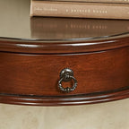 Touch of Class Eudora Natural Cherry Console Table | Half Round Wooden Vintage - Image 4