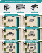 SERWALL 8 Pieces HDPE Outdoor Conversation Sofa Set - Image 8