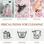 Area Rugs for Living Room, Washable 5x7 Area Rug for Bedroom, Floral Non-Slip - Image 3