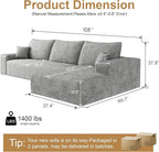 AUGOP 108" Sectional Couches for Living Room Modern Modular Sofa - Image 2