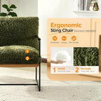 VINGLI 28" Wide Plush Upholstery Sling Modern Accent Chairs Set of 2, Cute - Image 5