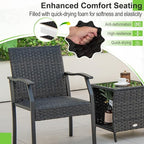 Tangkula 3 Pieces Patio Wicker Chair Set, Waterproof All Weather Resistant - Image 7