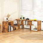 Recaceik Cube Bookshelf 2 Shelf Bookcase L-Shaped TV Console Stand Modern - Image 4