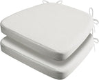AAAAAcessories D-Shaped Chair Cushions, Machine-Washable Cover, Natural Linen by AAAAAcessories