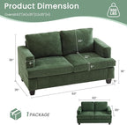YOUDENOVA Sofa, 63” Comfy Loveseat Sofa - Image 2