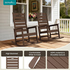 SERWALL Outdoor Rocking Chair Set of 2, Oversized Rocking Chair - Image 5