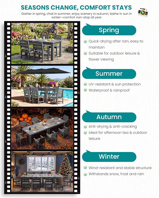 SERWALL Patio Dining Chair, All Weather Dining Chair Set of 2, Outdoor Dining - Image 3