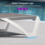 PURPLE LEAF Patio Chaise Lounge Chair Set of 3 Outside Aluminum Plastic - Image 7