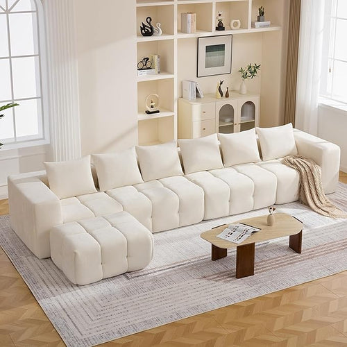 160" Boneless Couch, Oversized Cloud L Shaped Couch, Modular Sectional Sofa by CACFTII
