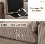 HAOMARKETS Corduroy Sofa Set, Two Upholstered Loveseat, and 3-Seater Couch - Image 6