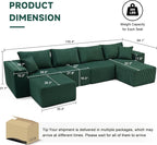 Weture 135.4" Cloud Couch Sectional, Modular Sectional Sofa - Image 3