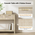 ELYKEN Rattan 51.2" Console Table - Image 5