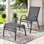 ONBRILL Outdoor Ottoman Set of 2, All Weather Outdoor Foot Stool - Image 2