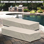 Lounge Chair Covers Outdoor Waterproof Patio Chaise Lounge Cover 600D Weather - Image 7