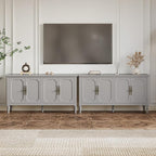 FansaFurn Sideboard with 4 Doors, Mid-Century Console Table with Adjustable - Image 4
