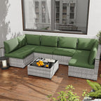 KIGOTY Patio Furniture Set, 7 Pieces Modular Outdoor Sectional Sofa, PE Rattan by KIGOTY