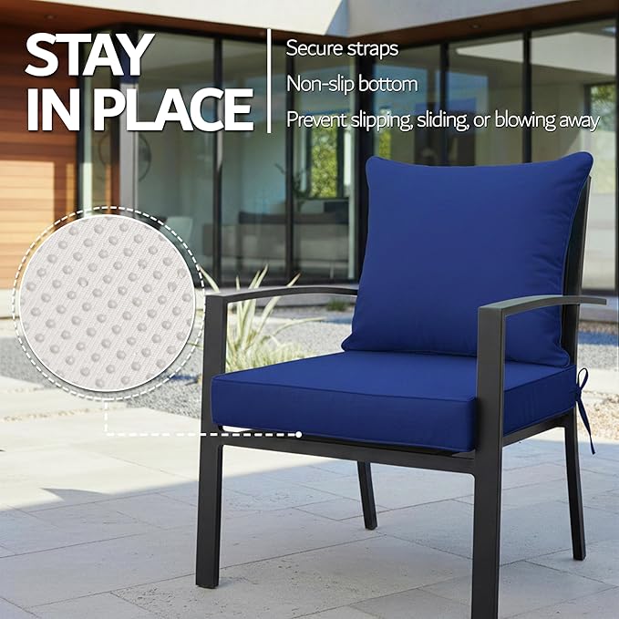 19x19 Inch Patio Chair Cushions Set of 4, Outdoor Furniture Cushions - Image 5